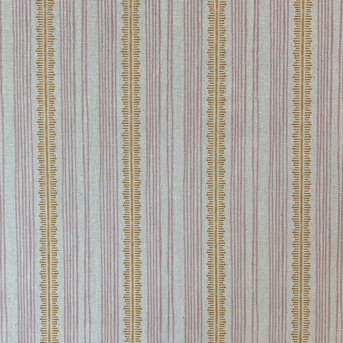 Tinsmiths Striped Feather Stripe Fabric on a roll in carnation pink & orange gold