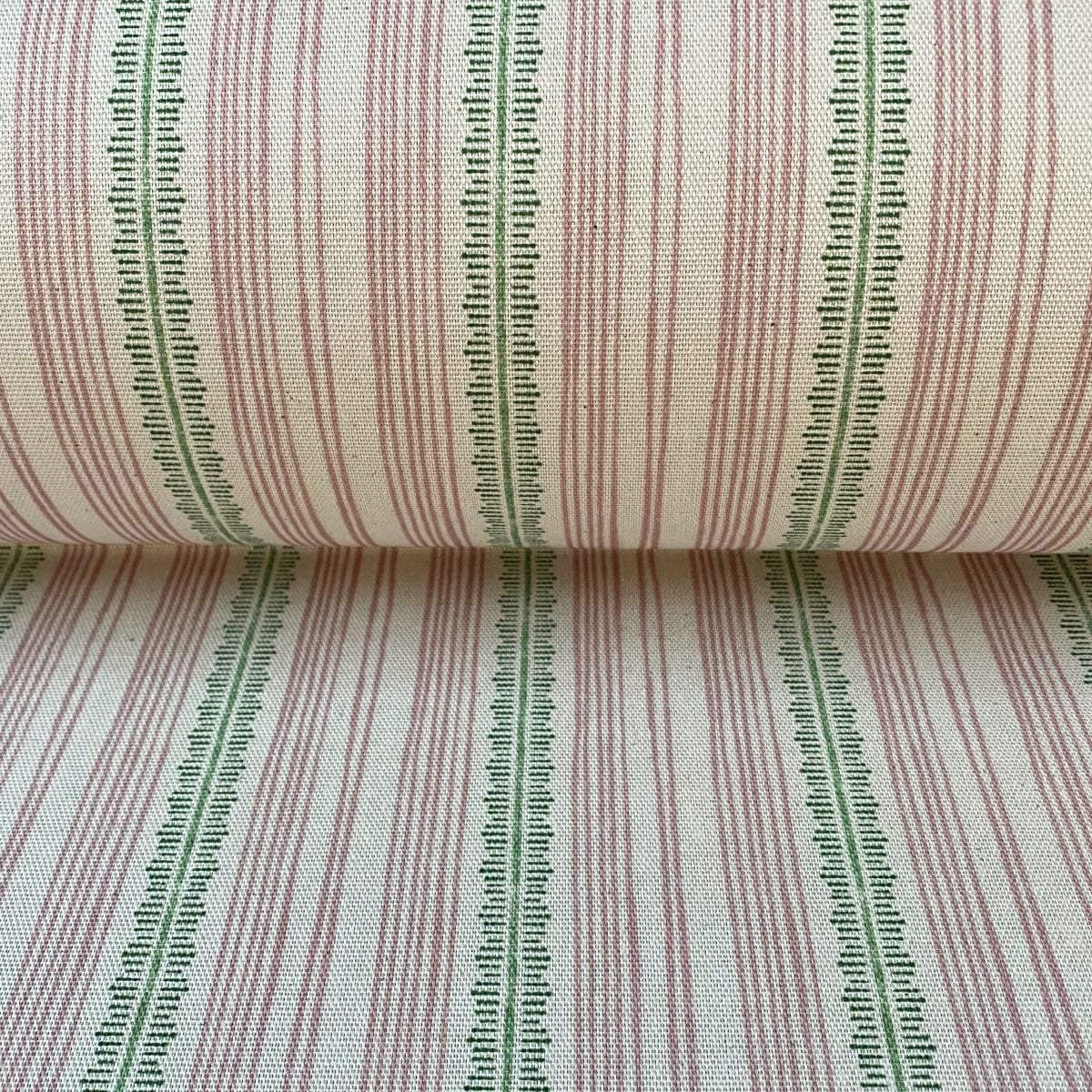 Feather Stripe Carnation Pink & Leaf Green - Image 3