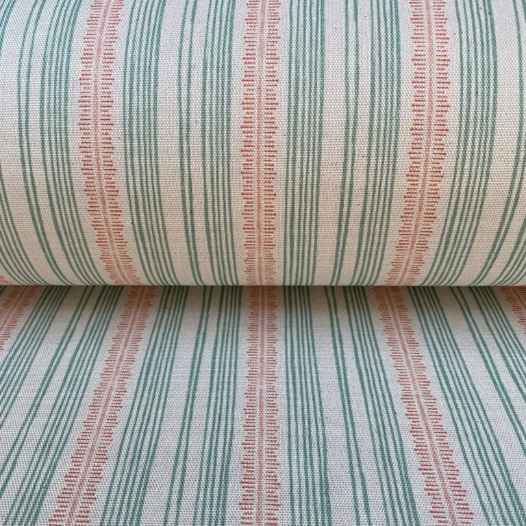 Feather Stripe Seagreen & Coral - Image 3