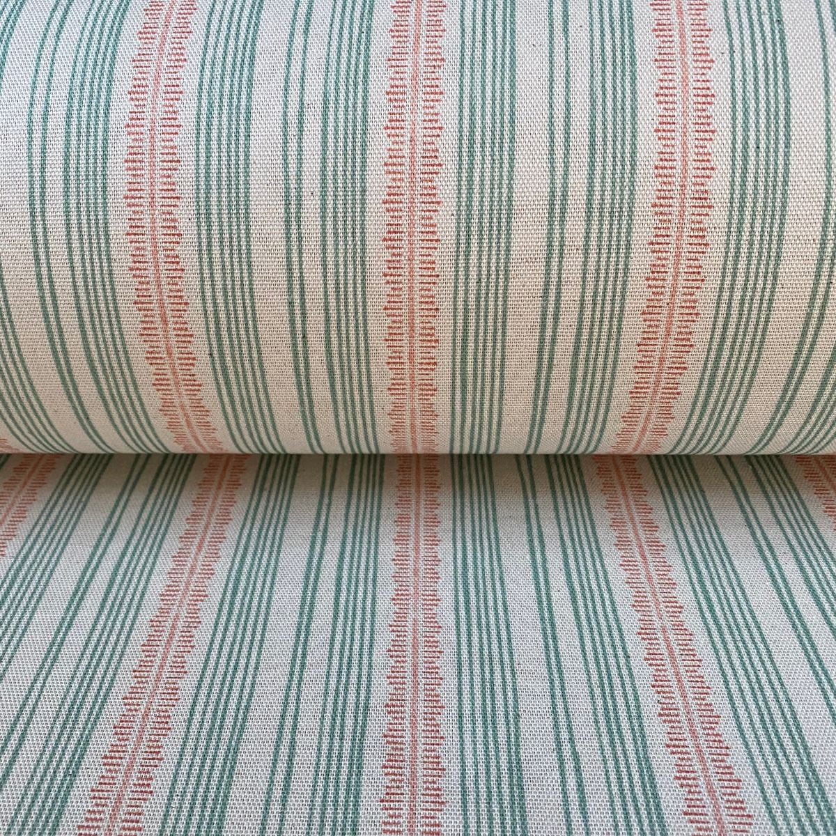 Feather Stripe Seagreen & Coral - Image 3