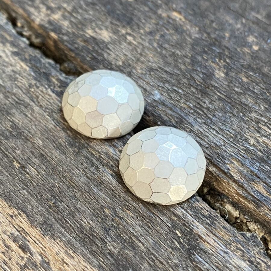 Silver Faceted Dome Earrings CDLT 3/10a