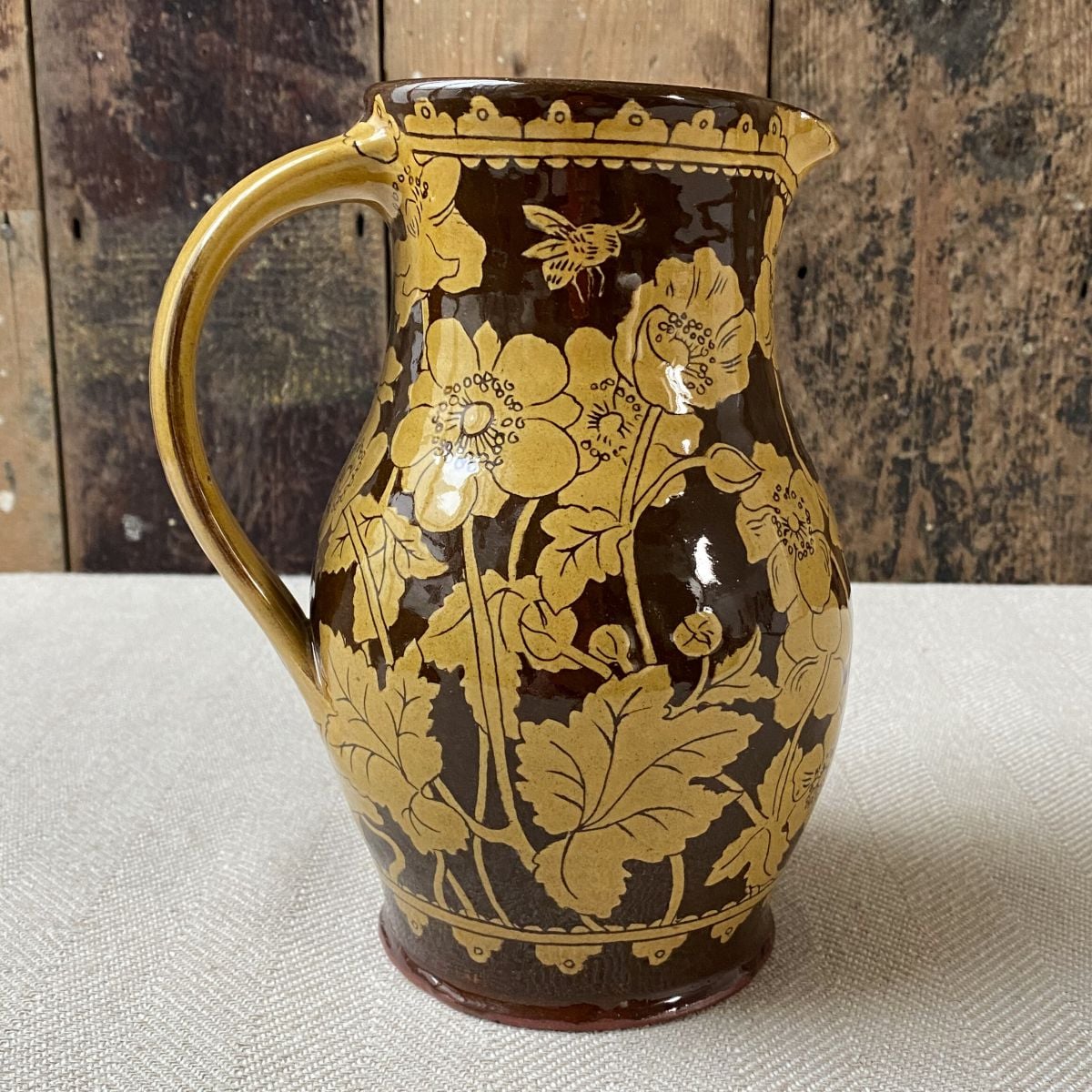 Katie B Morgan Slipware Jug KMSOR3 Anemones - Image 4