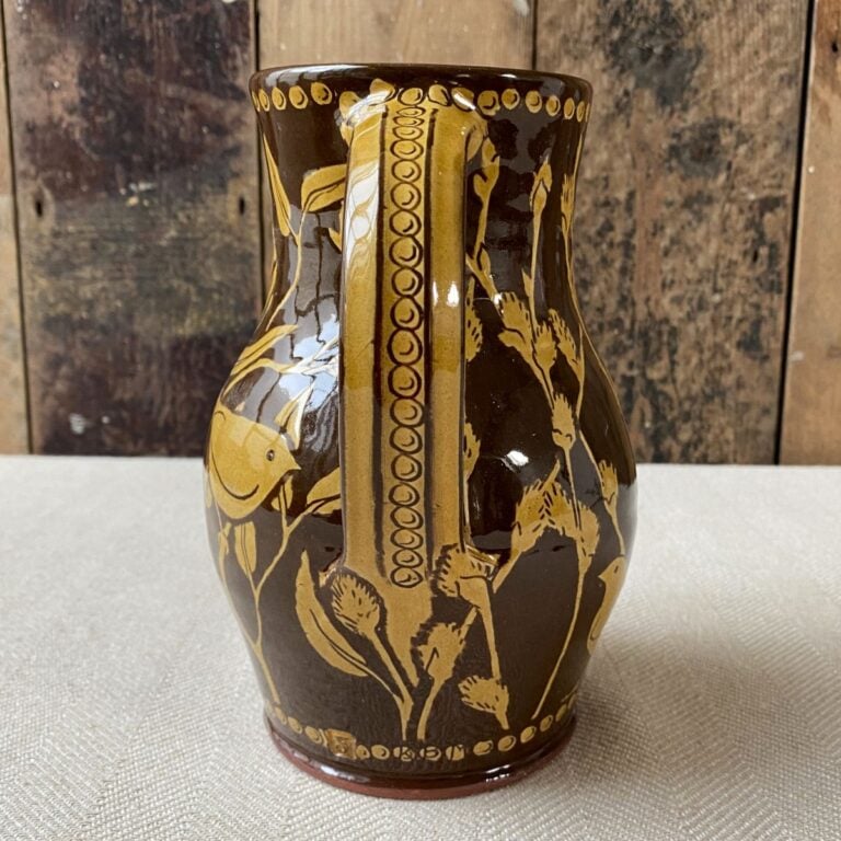 Katie B Morgan Slipware Jug KMSOR4 Willow Leaves - Image 3