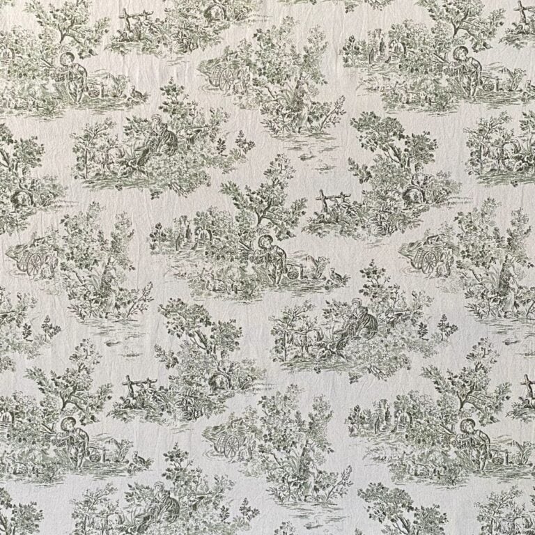Elysium print fabric on a roll two-green design