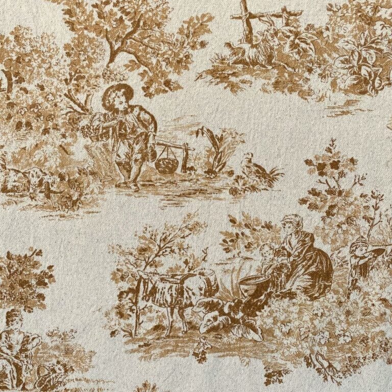 Elysium print fabric in Cinnamon Brown