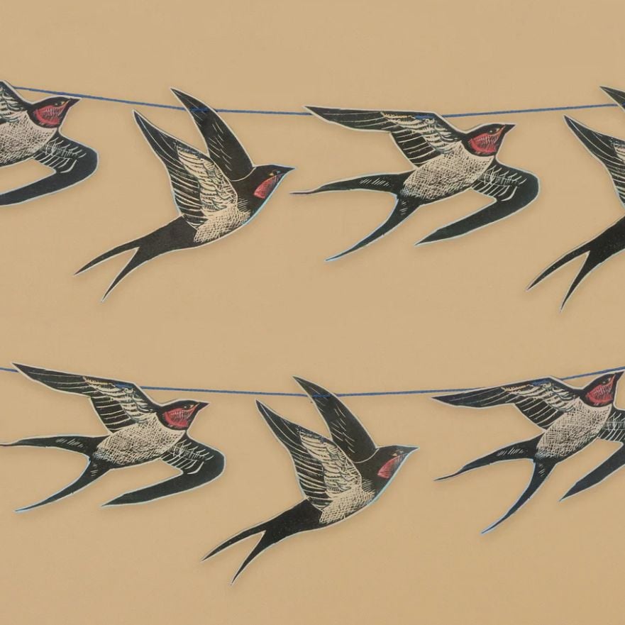 Angela Harding garland of paper swallows