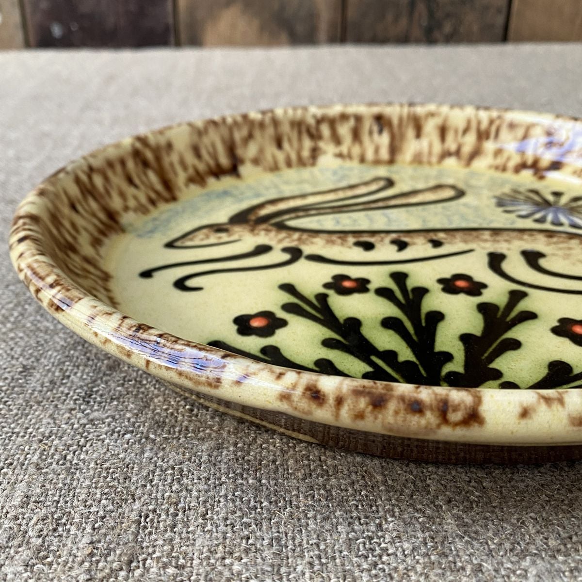 Paul Young Slipware Plate - Cream Hare PYHC - Image 3
