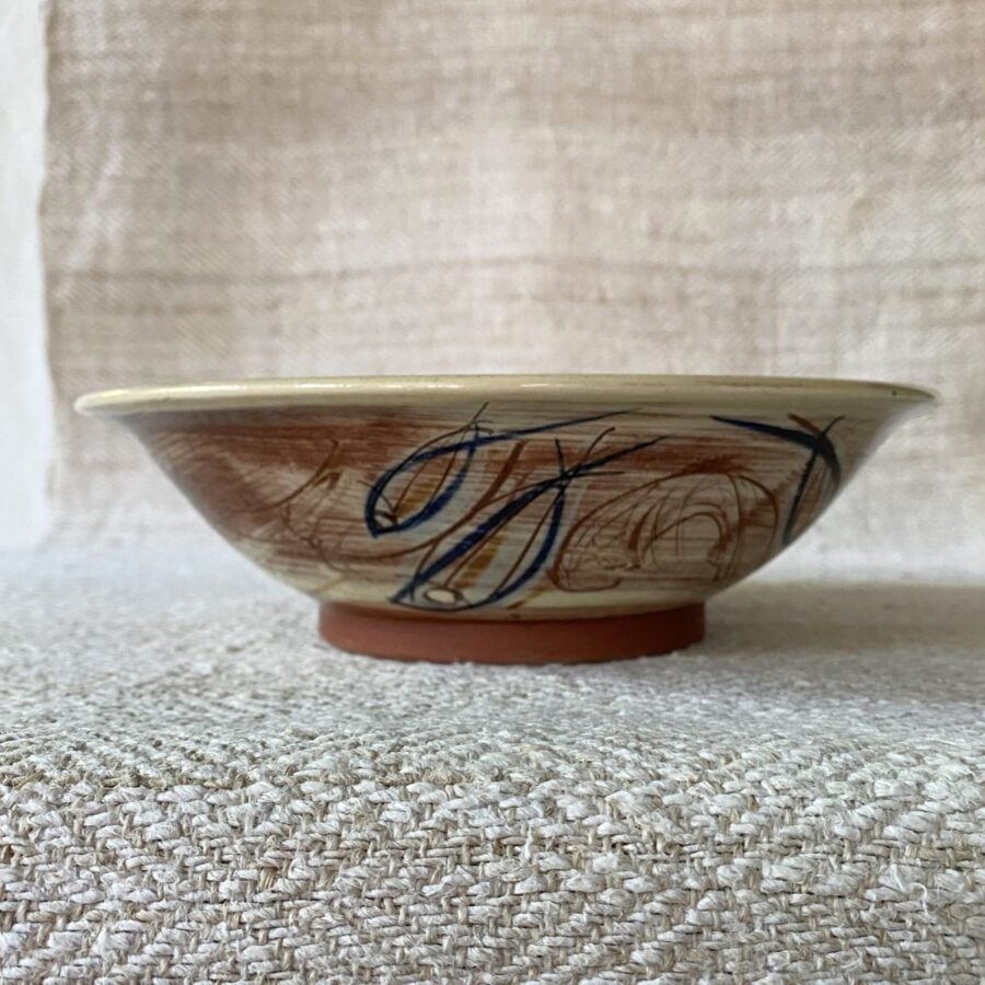 Jennifer Hall Slipware Pasta Bowl - Fish Swim JHPB3