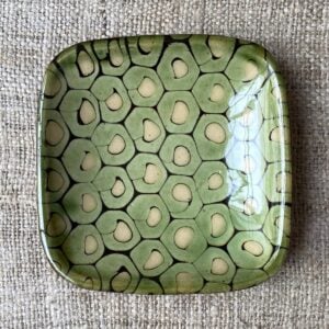 Patia Davis Biscuit plate on linen backcloth