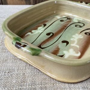 Patia Davis cream glazed rectangular baking dish