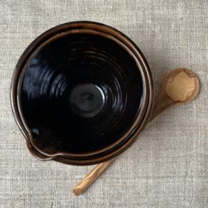 Stuart Houghton Large Lipped Bowl in dark glaze