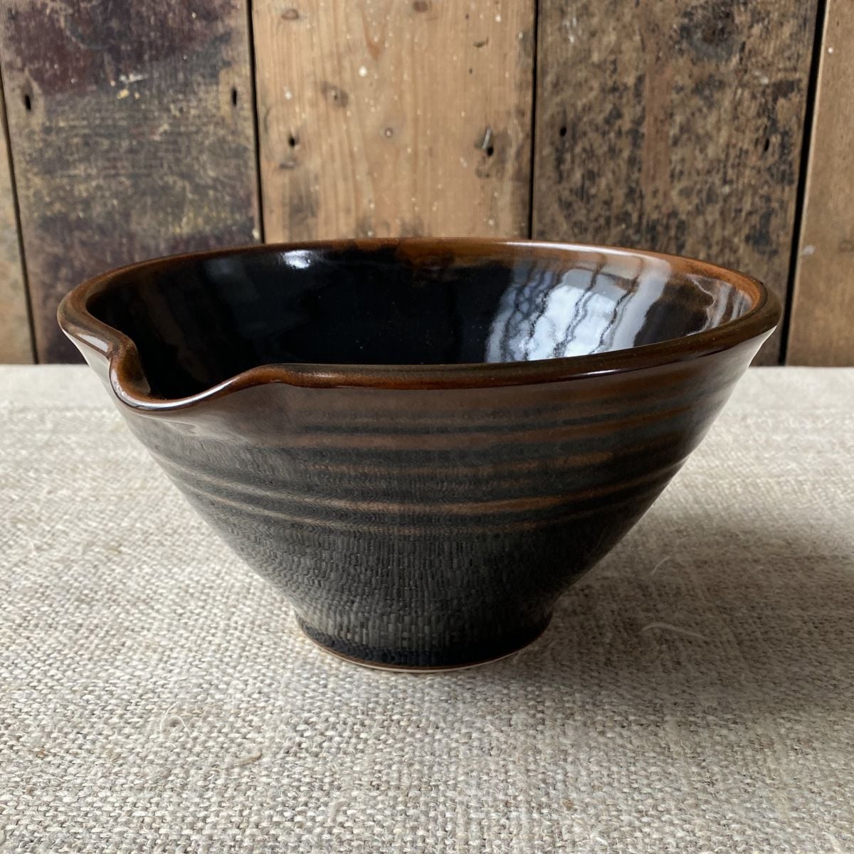 Stuart Houghton Large Lipped Bowl in dark glaze