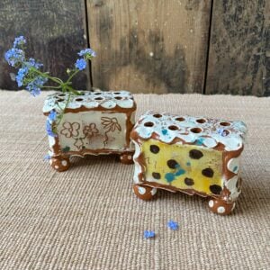 Sarah Monk Ceramic Slipware Flower Brick PAIR