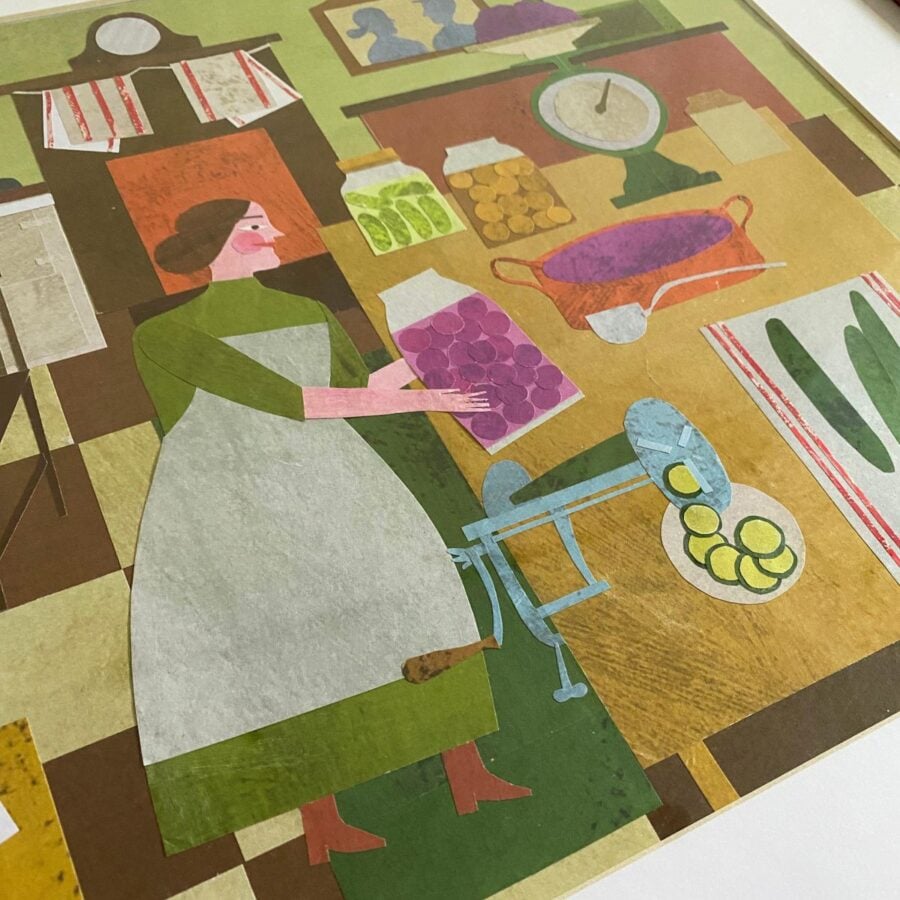 Marion Elliot colourful papercut collage design