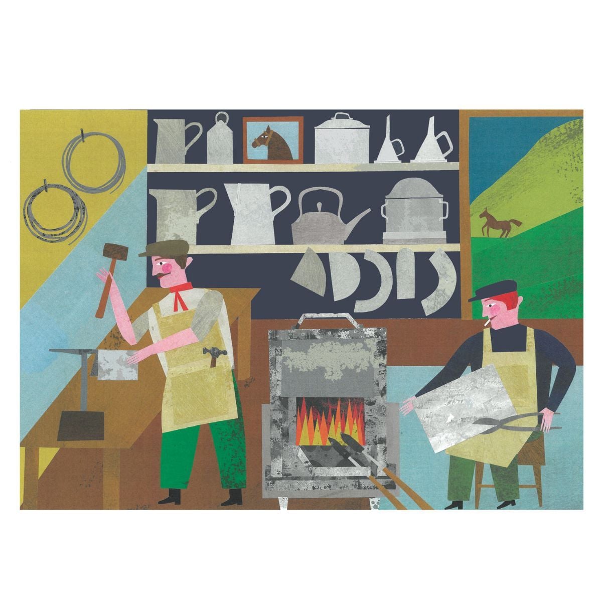 Marion Elliot colourful papercut collage design