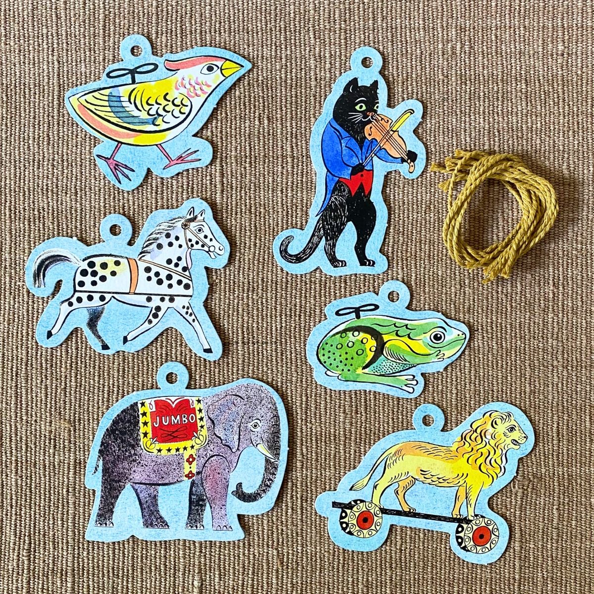 Pack of 6 Gift Tags - Emily Sutton Tin Toys - Image 1