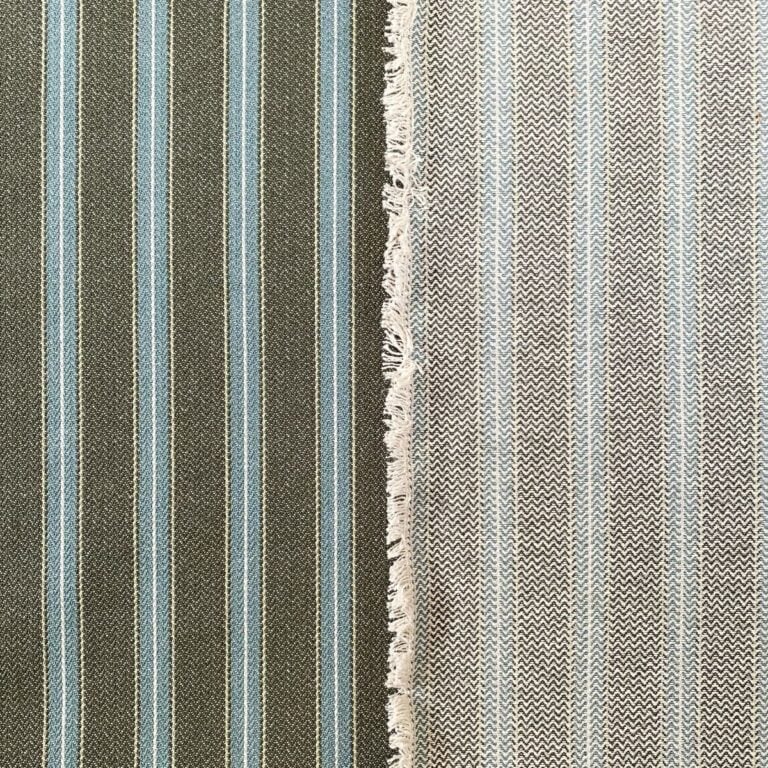 Alma Ticking Fabric in dark sage & Teal
