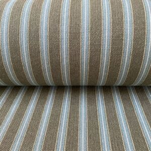 Alma Ticking Fabric in dark sage & Teal