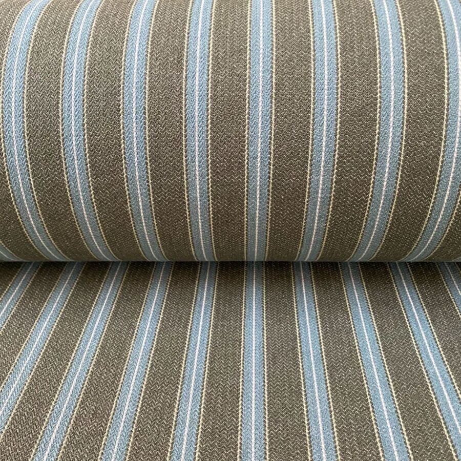 Alma Ticking Fabric in dark sage & Teal
