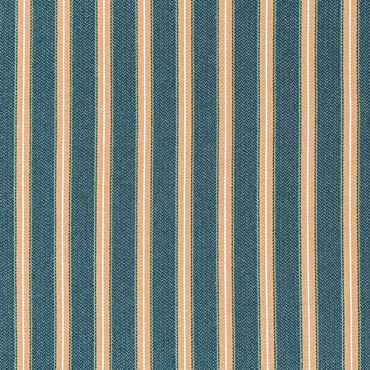 Alma Ticking Fabric in Forest Green & Brick Red