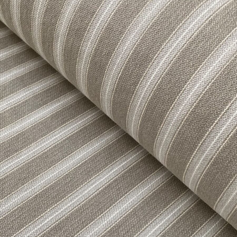 Alma Ticking Fabric in Pebble Grey & Putty