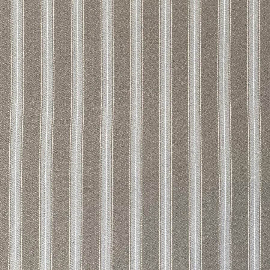 Alma Ticking Fabric in Pebble Grey & Putty