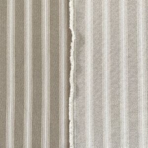 Alma Ticking Fabric in Pebble Grey & Putty