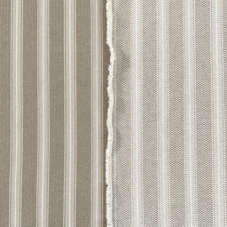 Alma Ticking Fabric in Pebble Grey & Putty
