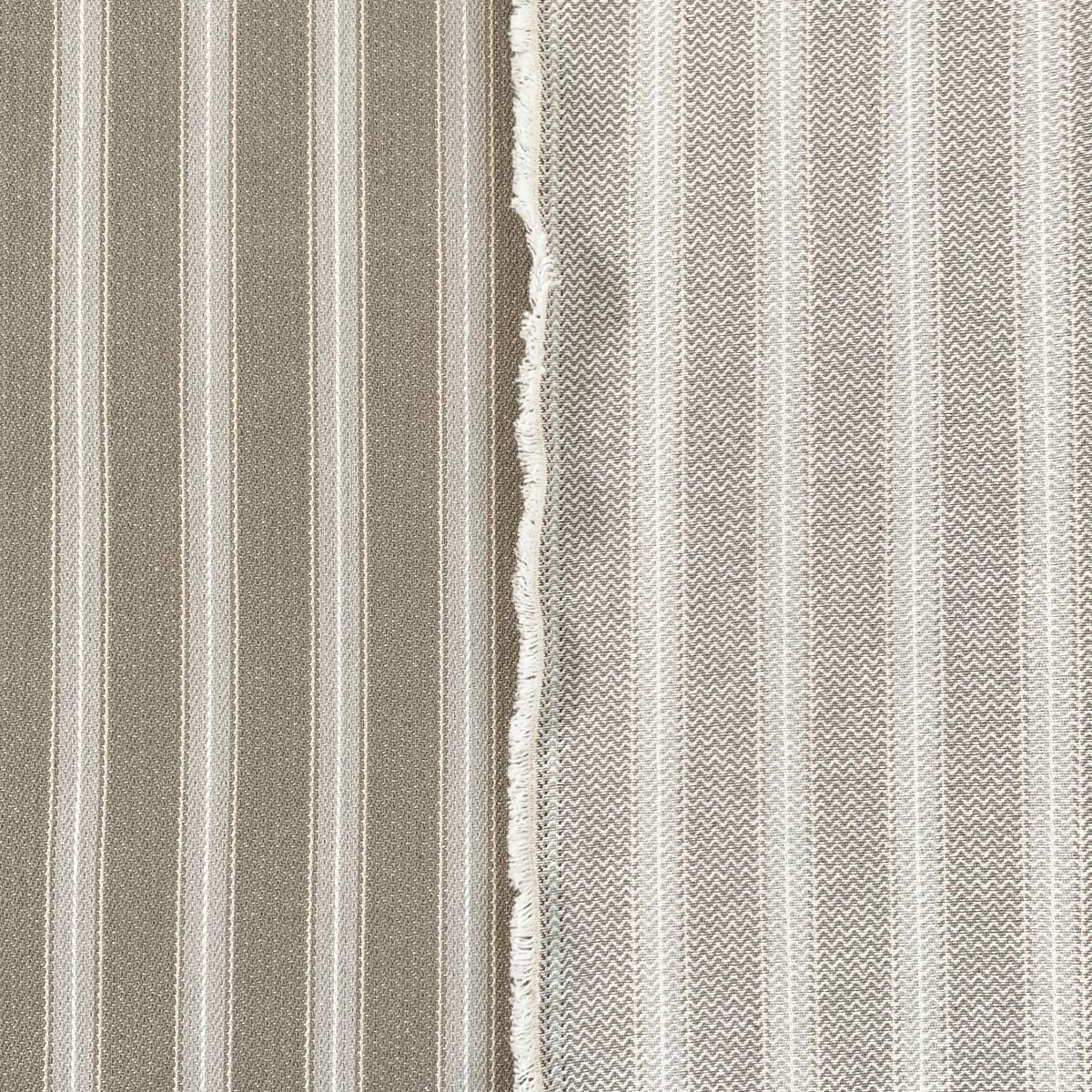 Alma Ticking Fabric in Pebble Grey & Putty
