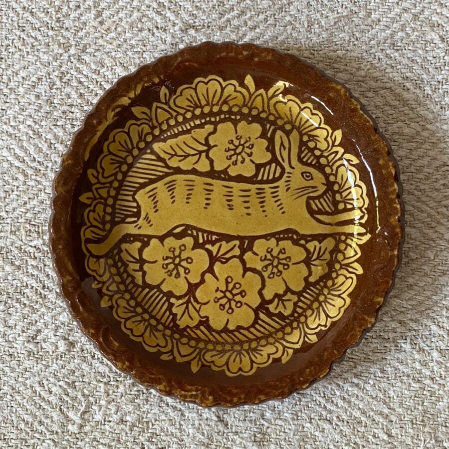 Katie B Morgan Slipware Dish Hare