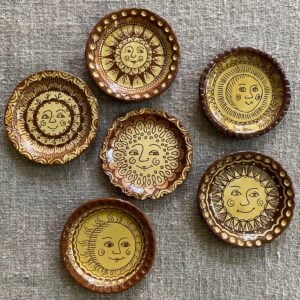 Katie B Morgan Slipware Biscuit Plates Sun