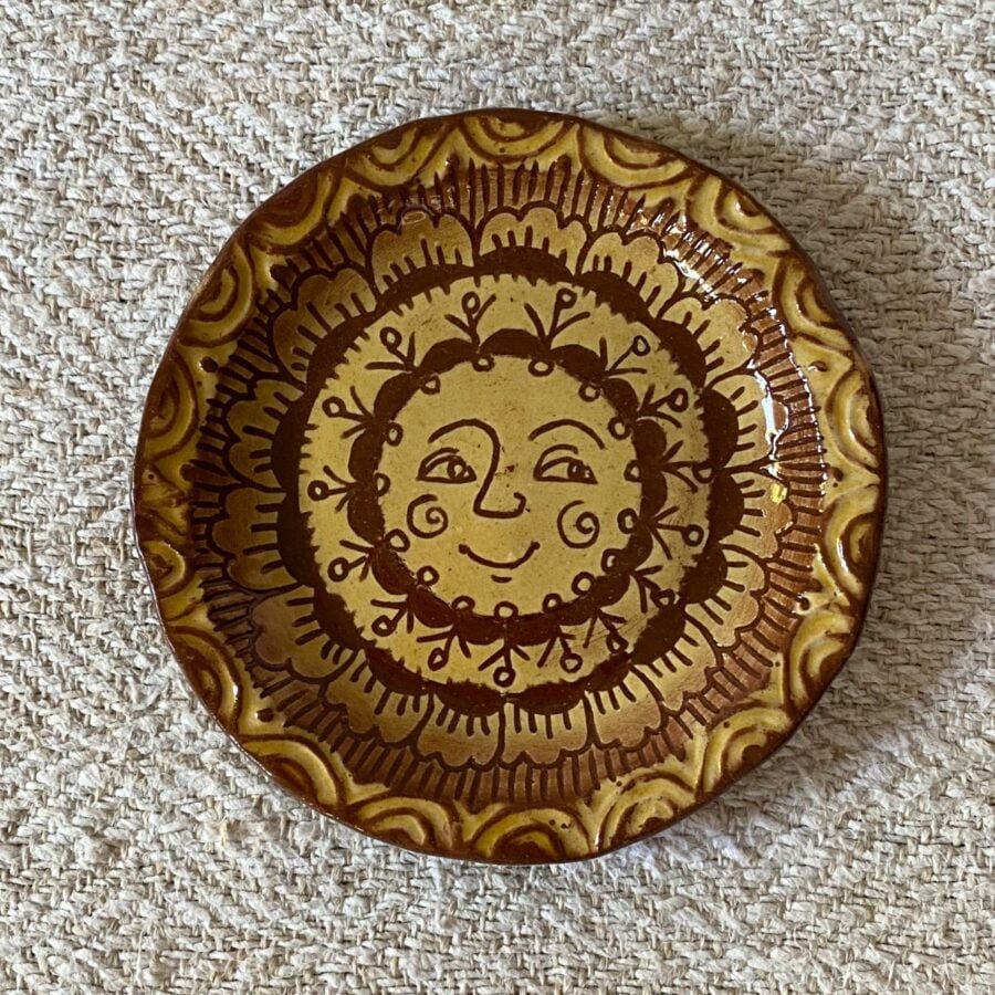 Katie B Morgan Slipware Biscuit Plates Sun