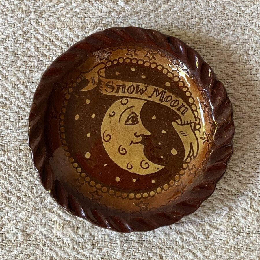 Katie B Morgan Slipware Biscuit Plates Moon Right