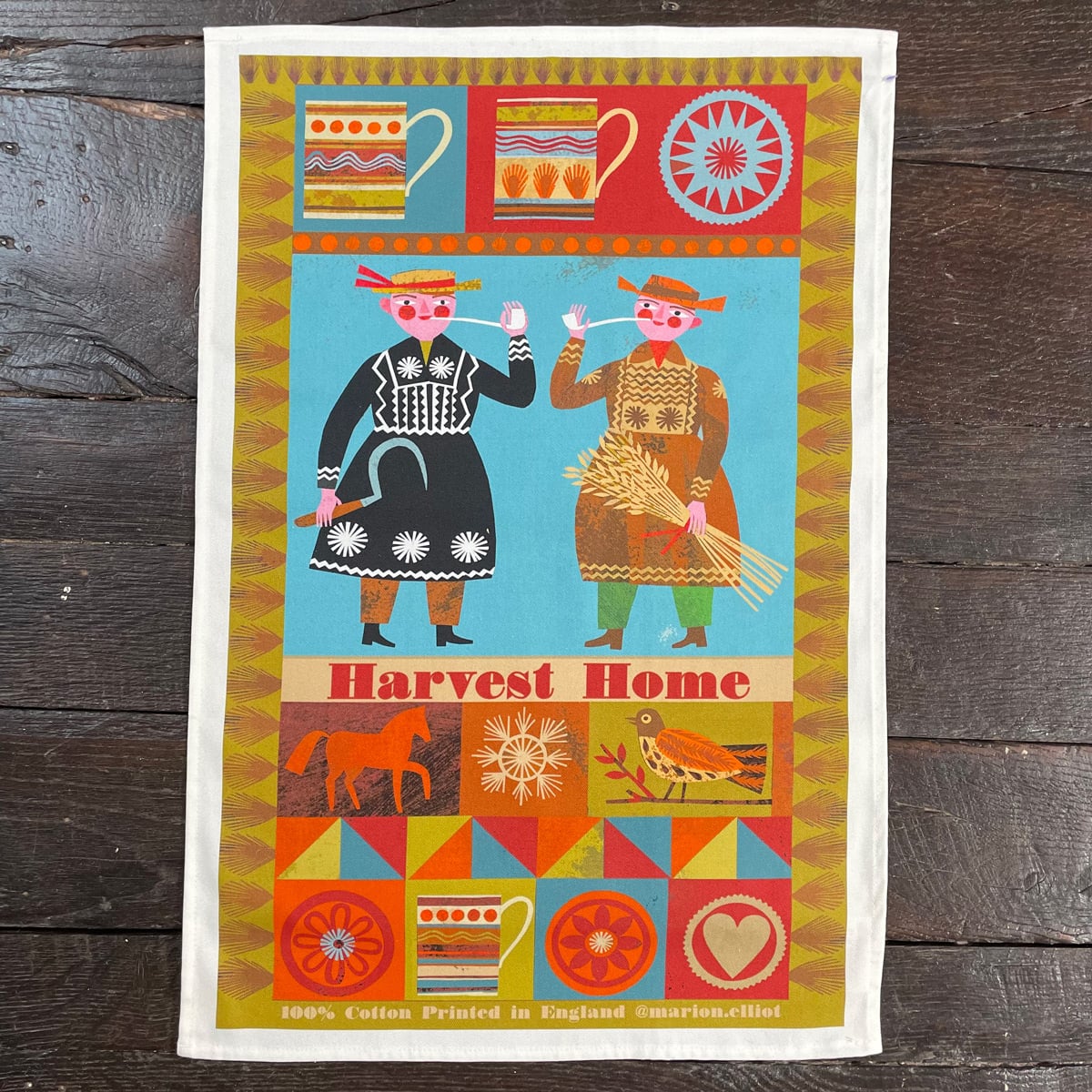 Marion Elliot Tea Towel - Harvest Home - Image 1