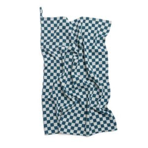 Checked Cotton Hand Towel Teal