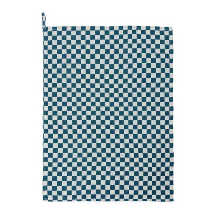 Checked Cotton Hand Towel Teal
