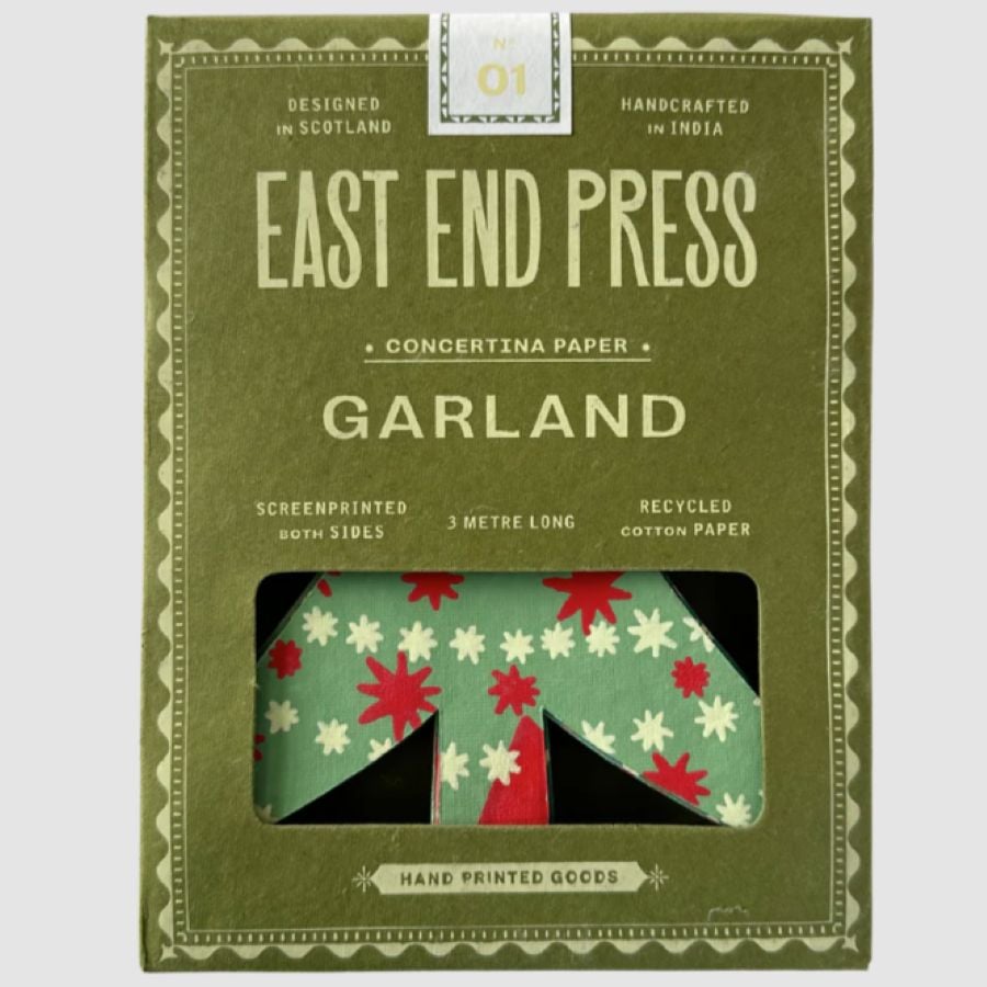 Recycled Paper Concertina Garland - Christmas Trees