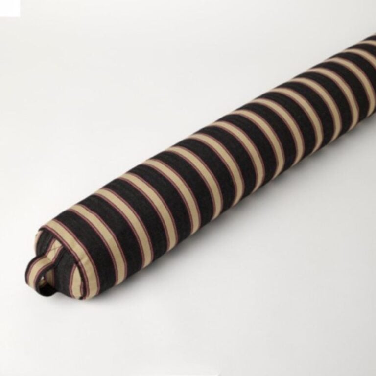 Ticking Draught Excluder on white background