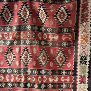 Antique Kilim very large in soft reds