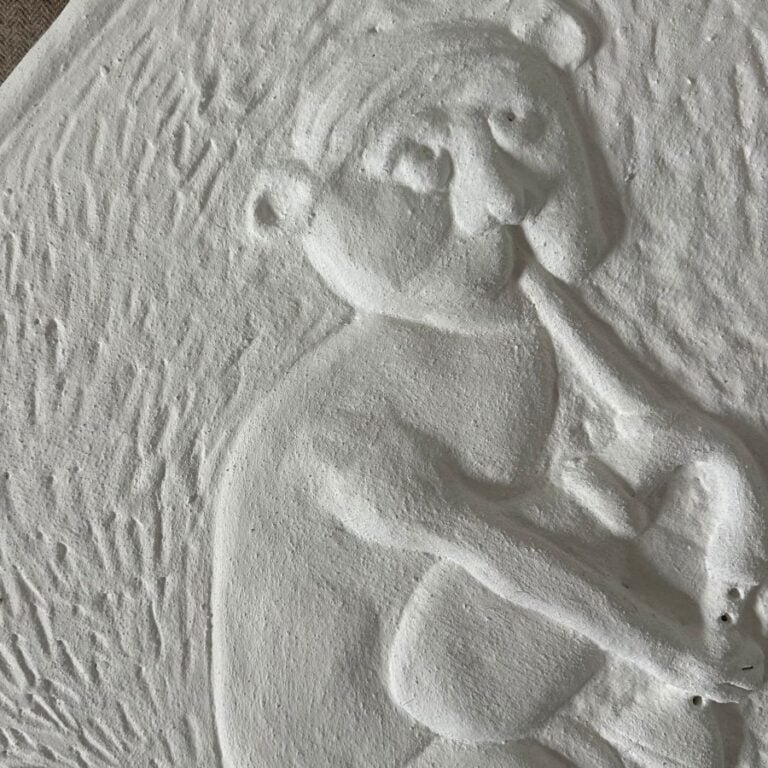 Pargetted Panel - Cat with Hornpipe BPSO7 - Image 2