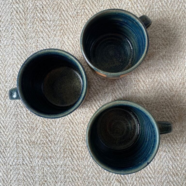 Edmund Davies Checked Mugs Blue EDMU1 - Image 3