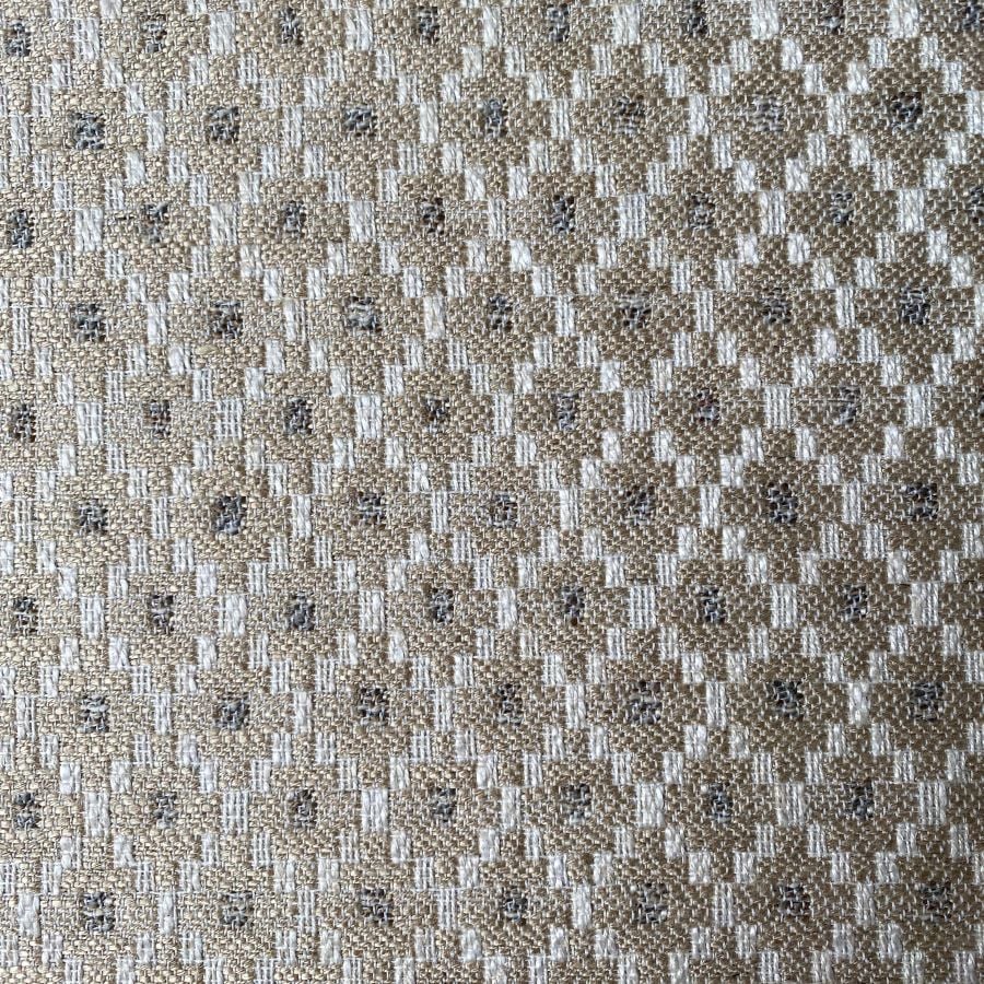 Cream, diamond patterned upholstery fabric