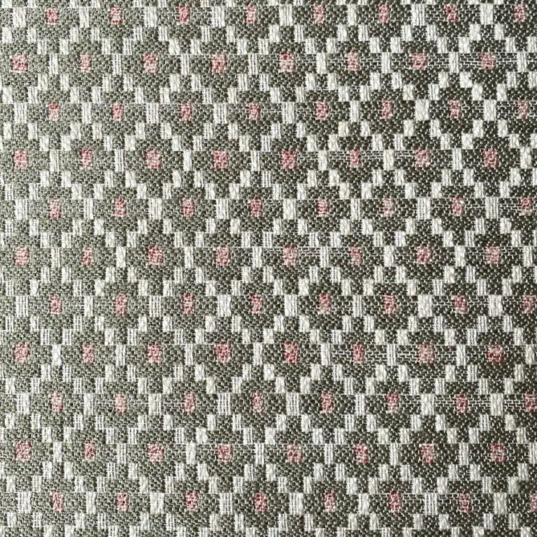 Green, diamond patterned upholstery fabric