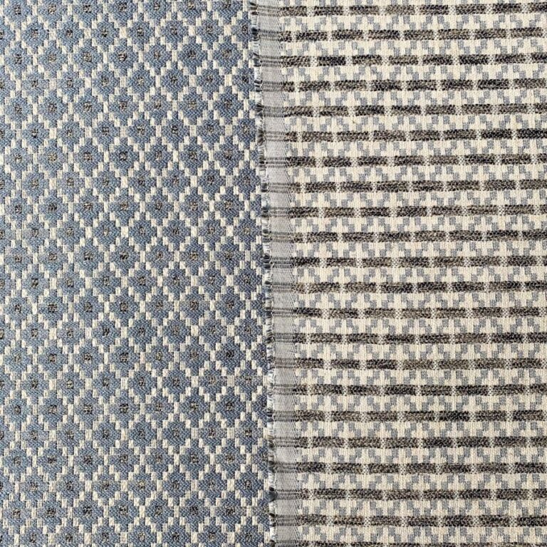 Light Blue, diamond patterned upholstery fabric