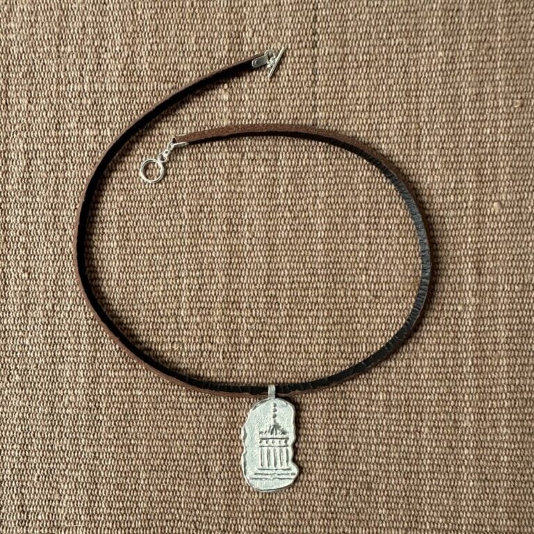 Silver Temple thong Necklace