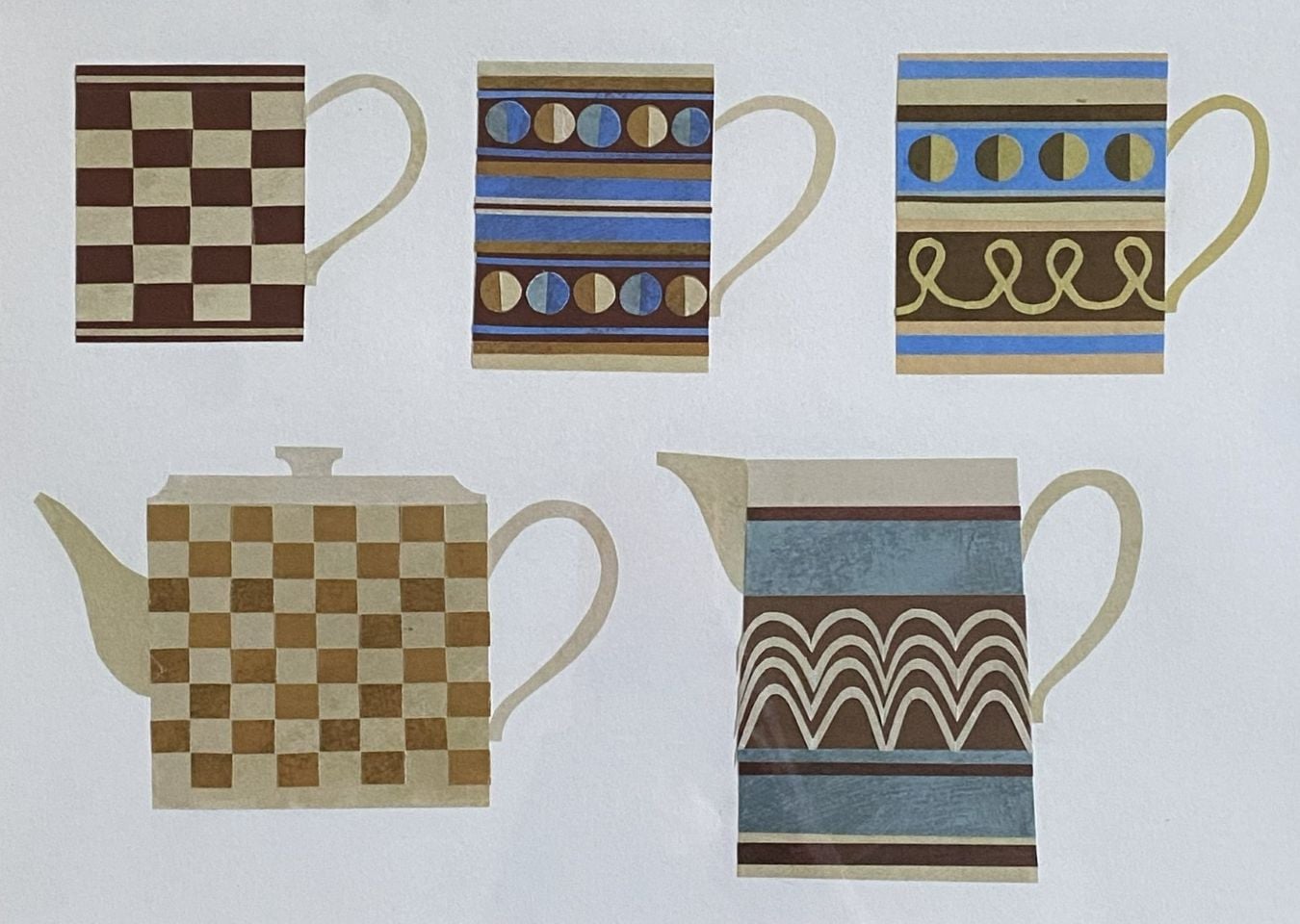 mochaware pottery of varied designs by marion elliot