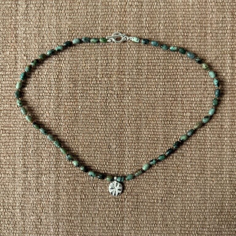 Primitive Cross African Turquoise Necklace M9 - Image 2