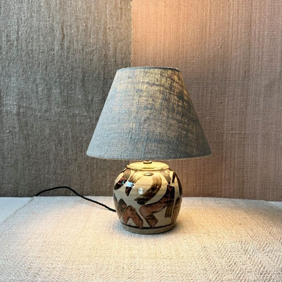 ash glazed pottery lamp